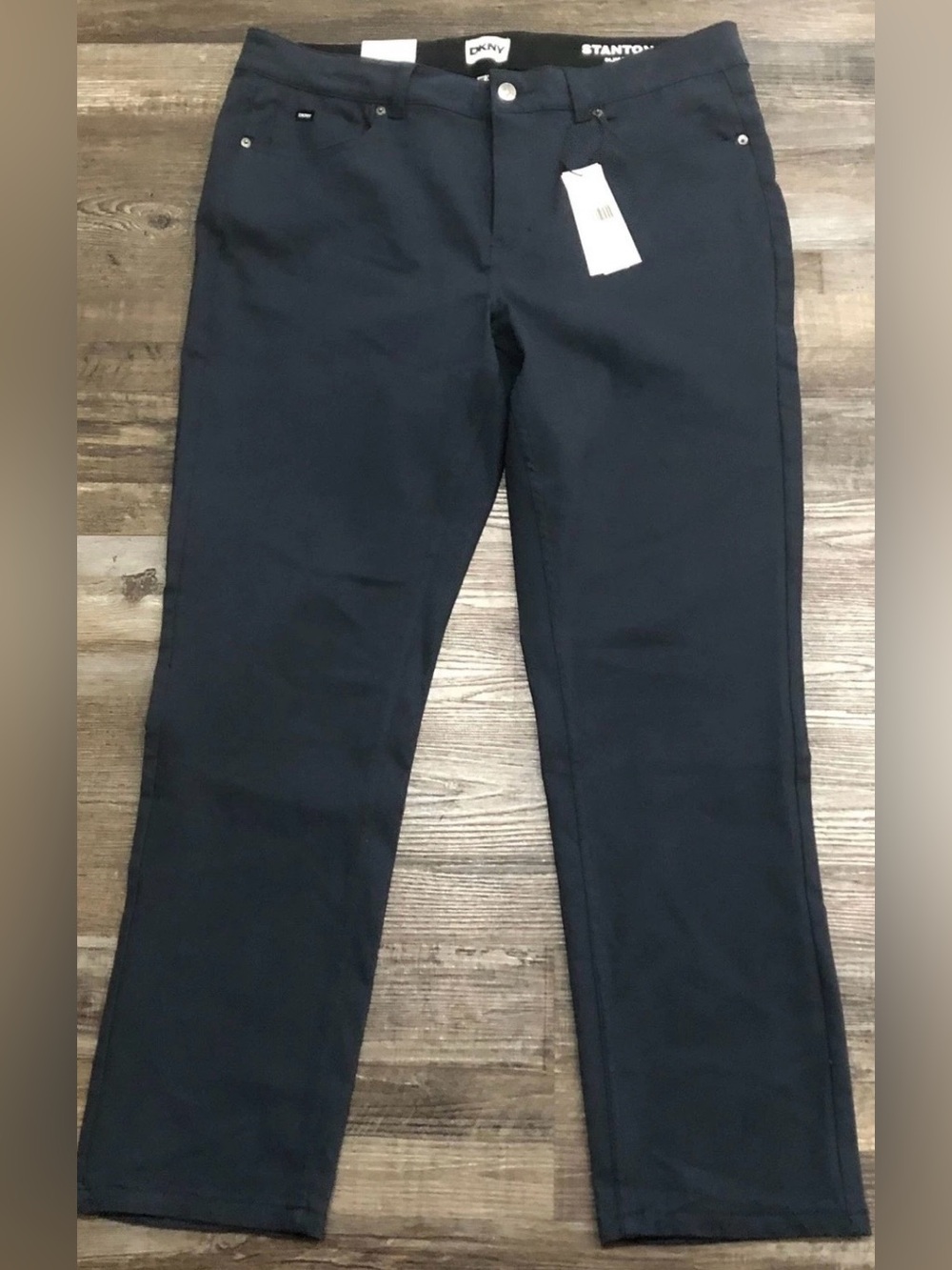DKNY Mens 36x29 Stanton Slim Straight Navy Blue Pants New with Tags